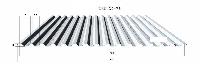 Aluminium profielplaat TRP 20-75