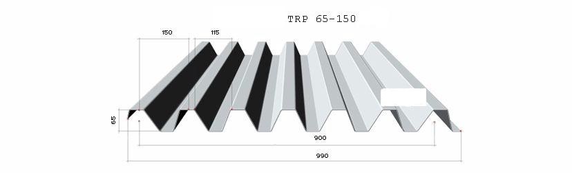 Aluminium profielplaat TRP 65-150